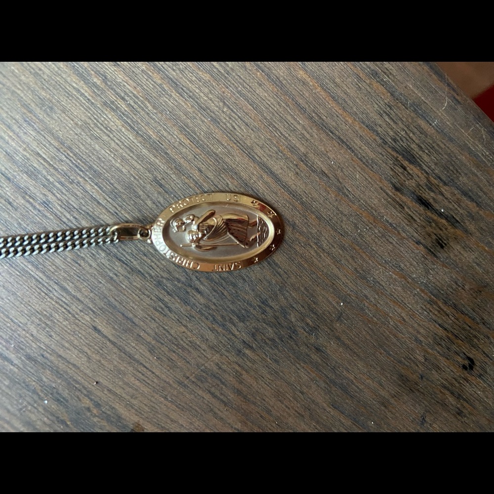Saint Christopher real Gold Chain